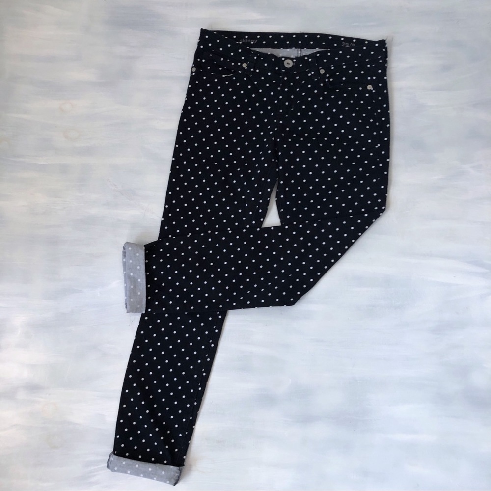 JCPenny polka dot skinny jeans size 29/8